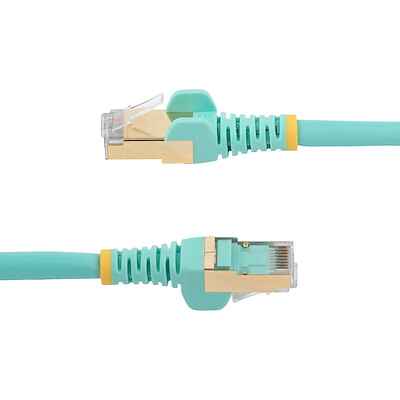 12ft CAT6a Ethernet Cable - 10 Gigabit Shielded Snagless RJ45 100W PoE Patch Cord - 10GbE STP Network Cable w/Strain Relief - Aqua Fluke Tested/Wiring is UL Certified/TIA - Image 4