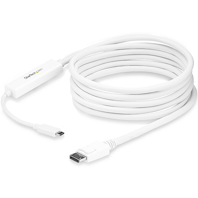 9.8ft/3m USB C to DisplayPort 1.2 Cable 4K 60Hz - USB-C to DisplayPort Adapter Cable HBR2 - USB Type-C DP Alt Mode to DP Monitor Video Cable - Works w/ Thunderbolt 3 - White - Image 3