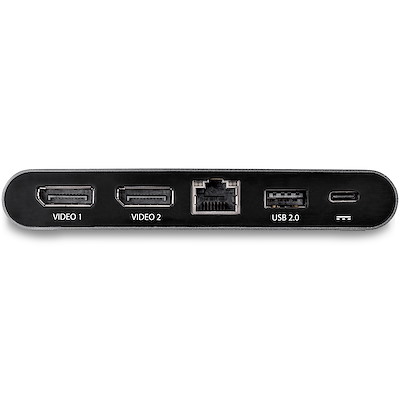 USB C Dock - 4K Dual Monitor DisplayPort - Mini Laptop Docking Station - 100W Power Delivery Passthrough - GbE, 2-Port USB-A Hub - USB Type-C Multiport Adapter - 3.3' Cable - Image 3