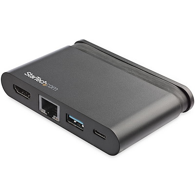 USB C Multiport Adapter - Portable USB-C Dock with 4K HDMI - 100W PD 3.0 Pass-Through, 1x USB-A, 1x USB-C, GbE - Thunderbolt 3 & USB Type-C Laptop Travel Dock - Mac & Windows