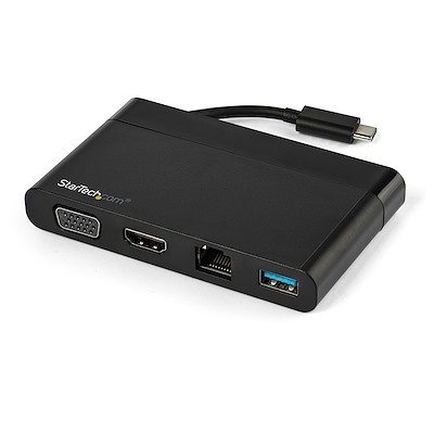 USB C Multiport Adapter with HDMI, VGA, Gigabit Ethernet & USB 3.0 - USB C to 4K HDMI or 1080p VGA Display Mini Dock Hub - USB Type-C Travel Docking Station for USB-C Laptops