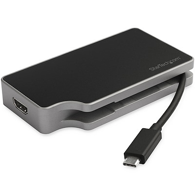 USB C Multiport Adapter to 4K HDMI or 1080p VGA - USB Type C Travel Dock with 95W PD Pass-Through, USB-A, Gigabit Ethernet - USB-C Video Display Adapter Mini Docking Station