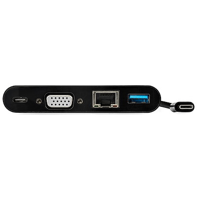 USB C Multiport Adapter - Mini USB-C Dock w/ Single Monitor VGA 1080p Video - 60W Power Delivery Passthrough - USB 3.1 Gen 1 Type-A 5Gbps, Gigabit Ethernet - Docking Station - Image 4