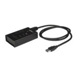 4 Port USB 3.0 Hub - USB Type-A to 1x USB-C & 3x USB-A - Commercial Metal USB Hub - SuperSpeed USB 3.2 Gen 1 (5Gbps)- Self Powered - BC 1.2 Fast Charge - Mountable/Rugged