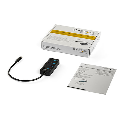 4 Port USB C Hub - USB-C to 4x USB 3.0 Type-A Ports with Individual On/Off Port Switches - SuperSpeed USB 3.2 Gen 1 (5Gbps) - USB Bus Powered - Portable - 10" Attached Cable - Image 5