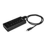 7 Port USB C Hub - USB Type-C to 2x USB-C/5x USB-A - Commercial Metal USB 3.0 Hub - SuperSpeed USB 3.2 Gen 1 (5Gbps) - Self Powered - BC 1.2 Fast Charge - Mountable/Rugged