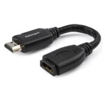 6" (15cm) HDMI Port Saver Cable - 4K 60Hz High Speed HDMI 2.0 Extension Cable with Ethernet - Short HDMI Extension Cable - HDMI Male to Female Extension Adapter Cord