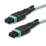 10m (30ft) MTP(F)/PC to MTP(F)/PC OM3 Multimode Fiber Optic Cable, 12F Type-A, OFNP, 50/125µm LOMMF, 40G Networks, Low Insertion Loss, MPO Fiber Patch Cord