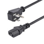 10ft (3m) Computer Power Cord, Flat NEMA 5-15P to C13, 10A 125V, 18AWG, Black Replacement AC Power Cord, Printer Power Cord, PC Power Supply Cable, Monitor Power Cable - UL Listed