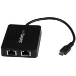 USB-C to Dual Gigabit Ethernet Adapter with USB 3.0 (Type-A) Port, USB Type-C Gigabit Network Adapter