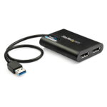USB 3.0 to Dual DisplayPort Adapter, 4K 60Hz, DisplayLink Certified, USB to Dual DP Display Adapter, Dual DisplayPort Adapter for Mac & Windows