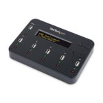 Standalone 1 to 5 USB Thumb Drive Duplicator and Eraser, Multiple USB Flash Drive Copier, System and File and Whole-Drive Copy at1.5 GB/min, Single and 3-Pass Erase, LCD Display