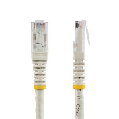 ft CAT6 Ethernet Cable - White CAT 6 Gigabit Ethernet Wire -650MHz 100W PoE RJ45 UTP Molded Network/Patch Cord w/Strain Relief/Fluke Tested/Wiring is UL Certified/TIA - Image 2