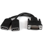 8" (20 cm) DMS-59 to Dual DisplayPort Adapter Cable - 4K x 2K Video - LFH DMS 59 pin (M) to 2x DisplayPort 1.2 (F) Splitter Y Cable - LFH Graphics Card to Dual DP Monitors
