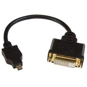 Micro HDMI to DVI Adapter - Micro HDMI to DVI Converter - Micro HDMI Type-D Device to DVI-D Single Link Monitor/Display/Projector - Durable - Male/Female - 8in (20cm) Cable