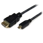 6ft Micro HDMI to HDMI Cable with Ethernet - 4K 30Hz Video - Durable High Speed Micro HDMI Type-D to HDMI 1.4 Adapter Cable/Converter Cord - UHD HDMI Monitors/TVs/Displays
