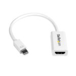 Mini DisplayPort to HDMI Adapter - Active mDP to HDMI Video Converter - 4K 30Hz - Mini DP or Thunderbolt 1/2 Mac/PC to HDMI Monitor/TV/Display - mDP 1.2 to HDMI Adapter Dongle - White