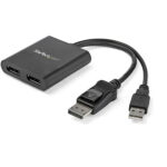 Dual-Monitor DisplayPort 1.2 Splitter, DisplayPort to 2x DP Multi-Monitor Adapter, Dual 4K 30Hz or 1080p 60Hz Computer MST Hub, USB Bus-Powered - Windows Only