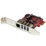 3-Port PCI Express USB 3.0 Card + Gigabit Ethernet - 5Gbps