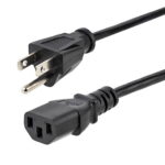 1ft (30cm) Computer Power Cord, NEMA 5-15P to C13, 10A 125V, 18AWG, Black Replacement AC Power Cord, Printer Power Cord, PC Power Supply Cable, Monitor Power Cable - UL Listed
