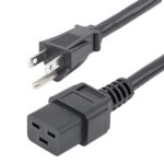 10ft (3m) Heavy Duty Power Cord, NEMA 5-15P to C19 AC Power Cord, 15A 125V, 14AWG, Computer Power Cord, Heavy Gauge Power Cable for PDUs and Network Equipment, NEMA 5-15P to IEC 60320 C19 Power Cord