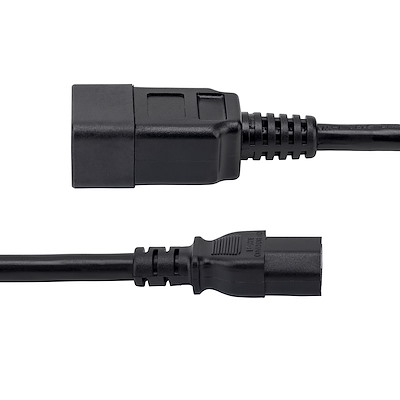 6ft (1.8m) Heavy Duty Extension Cord, IEC 320 C13 to IEC 320 C20 Black Extension Cord, 15A 125V, 14AWG, Heavy Gauge Power Extension Cable, IEC 320 C13 to IEC 320 C20 AC Power Cord - UL Listed - Image 3