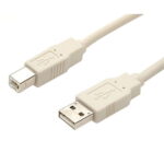15 ft Beige A to B USB 2.0 Cable - M/M