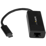 USB-C to Gigabit Ethernet Adapter, Black, Thunderbolt 3 / 4 Compatible, Windows & Mac, RJ45 LAN Network Converter